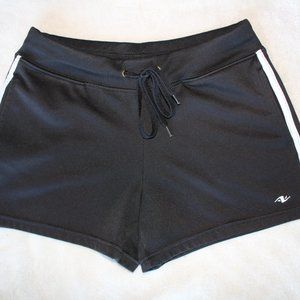 Athletic Works Women's Black With Double White Stripe Drawstring Short  ~S~